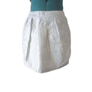 Zara Basic Metallic Linen Gathered Mini Skirt